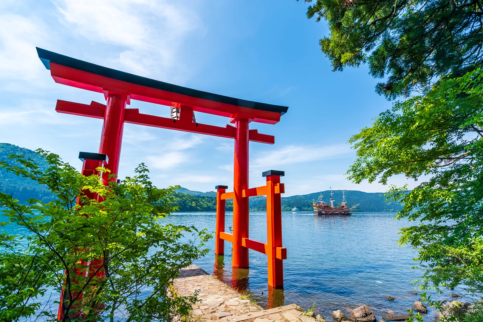 「Kanagawa Prefecture, Hakone Shrine, Torii of Peace」